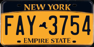 NY license plate FAY3754