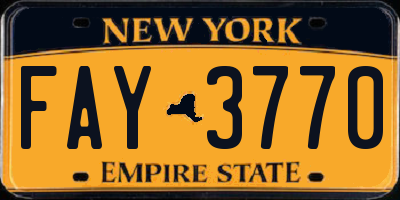 NY license plate FAY3770