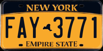 NY license plate FAY3771