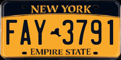 NY license plate FAY3791