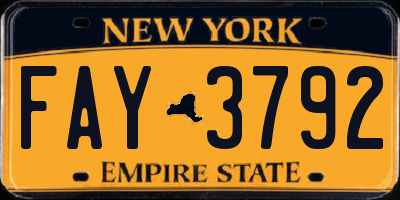 NY license plate FAY3792