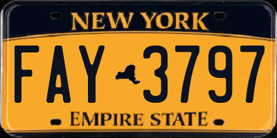 NY license plate FAY3797
