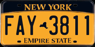 NY license plate FAY3811