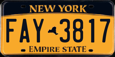 NY license plate FAY3817