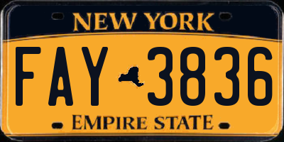 NY license plate FAY3836