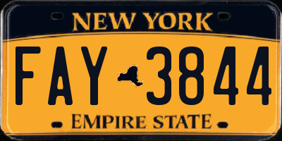 NY license plate FAY3844