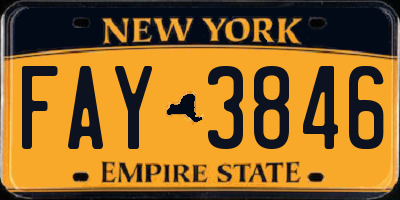 NY license plate FAY3846