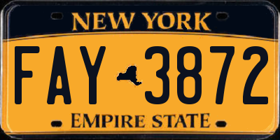 NY license plate FAY3872