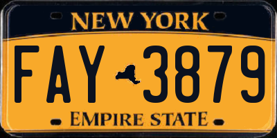 NY license plate FAY3879