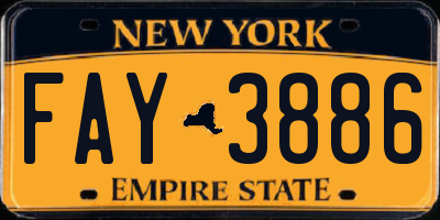 NY license plate FAY3886