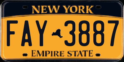 NY license plate FAY3887