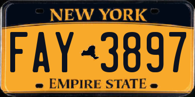 NY license plate FAY3897