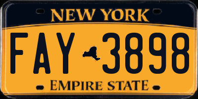 NY license plate FAY3898