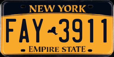 NY license plate FAY3911