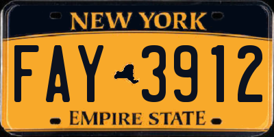 NY license plate FAY3912