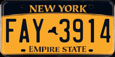 NY license plate FAY3914