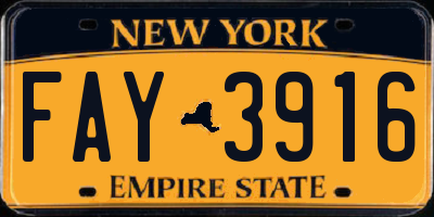 NY license plate FAY3916