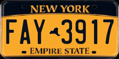 NY license plate FAY3917