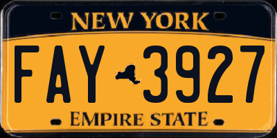 NY license plate FAY3927