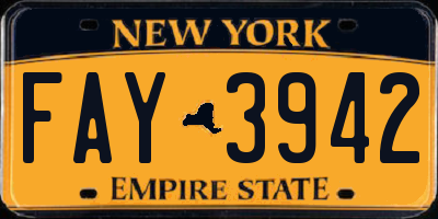 NY license plate FAY3942