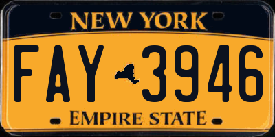 NY license plate FAY3946