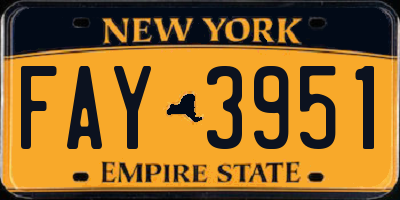 NY license plate FAY3951