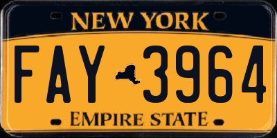 NY license plate FAY3964