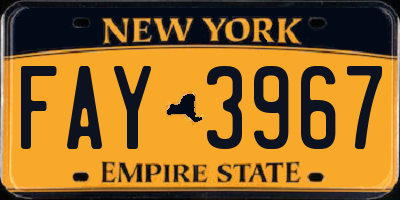 NY license plate FAY3967