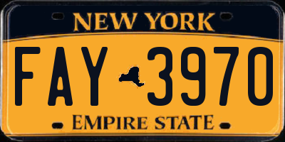 NY license plate FAY3970