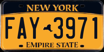 NY license plate FAY3971