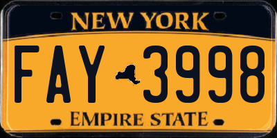 NY license plate FAY3998