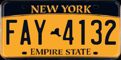 NY license plate FAY4132