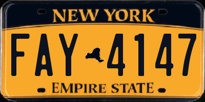 NY license plate FAY4147