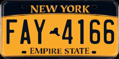 NY license plate FAY4166
