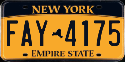 NY license plate FAY4175