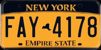 NY license plate FAY4178