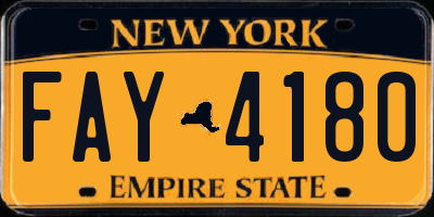 NY license plate FAY4180