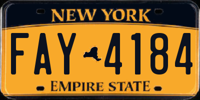 NY license plate FAY4184