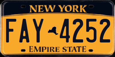 NY license plate FAY4252