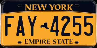 NY license plate FAY4255