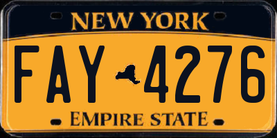NY license plate FAY4276