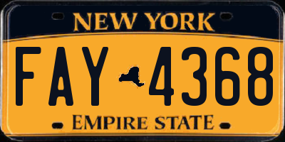 NY license plate FAY4368