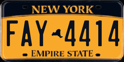 NY license plate FAY4414