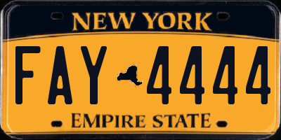 NY license plate FAY4444