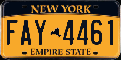 NY license plate FAY4461
