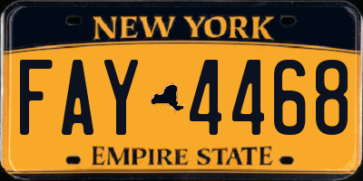 NY license plate FAY4468