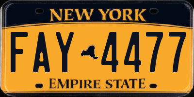 NY license plate FAY4477