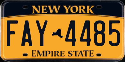 NY license plate FAY4485