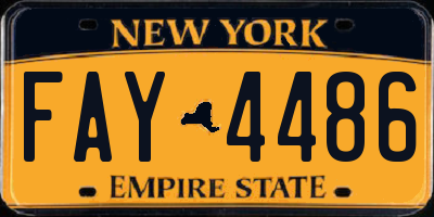 NY license plate FAY4486