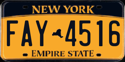 NY license plate FAY4516